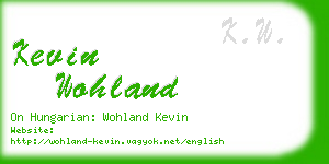 kevin wohland business card